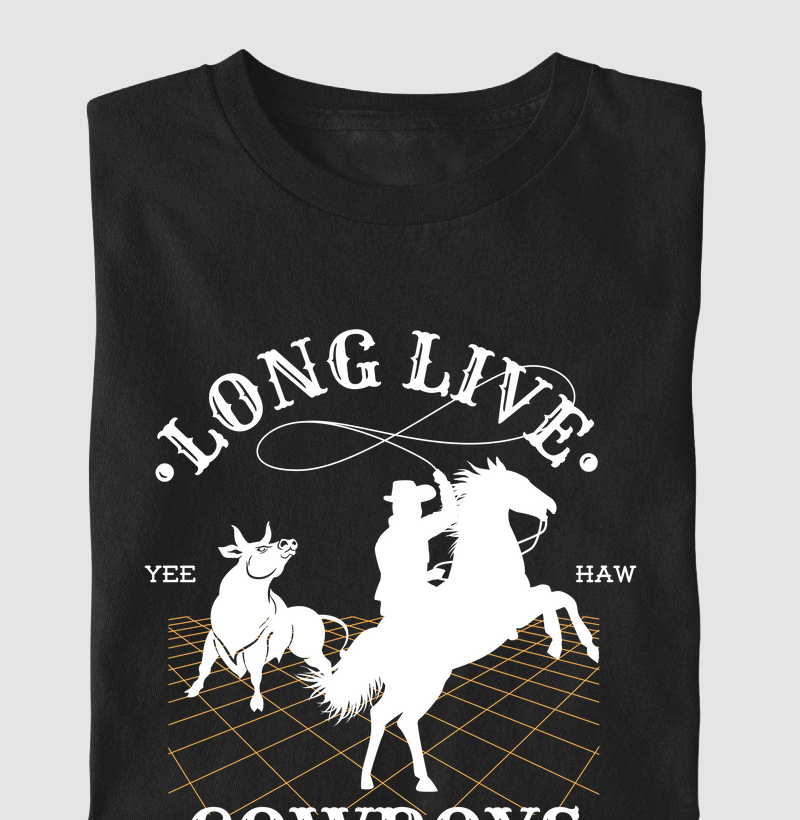 Camiseta Vida Longa aos Cowboys Cavalo Country Veterinária Algodão - Fauna Way
