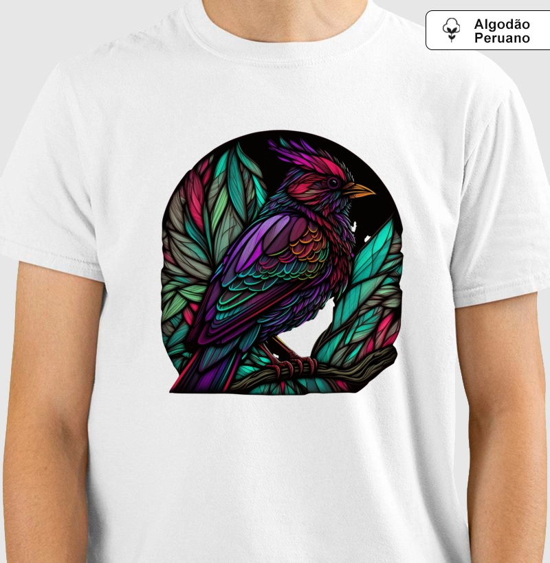 Bird Stained Glass Style II - Produto Premium - Algodão Peruano