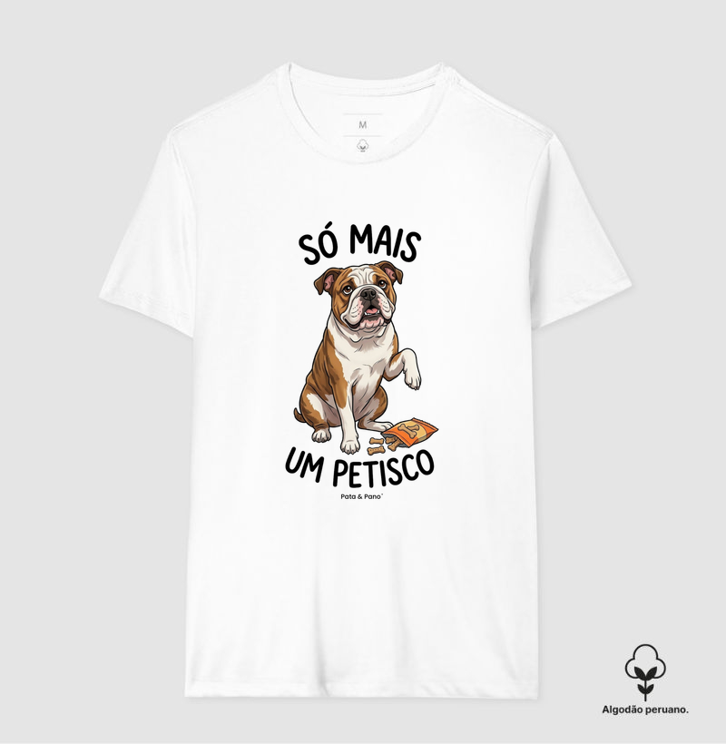 CAMISETA ALGODÃO PERUANO BULLDOGUE INGLÊS PETISCO