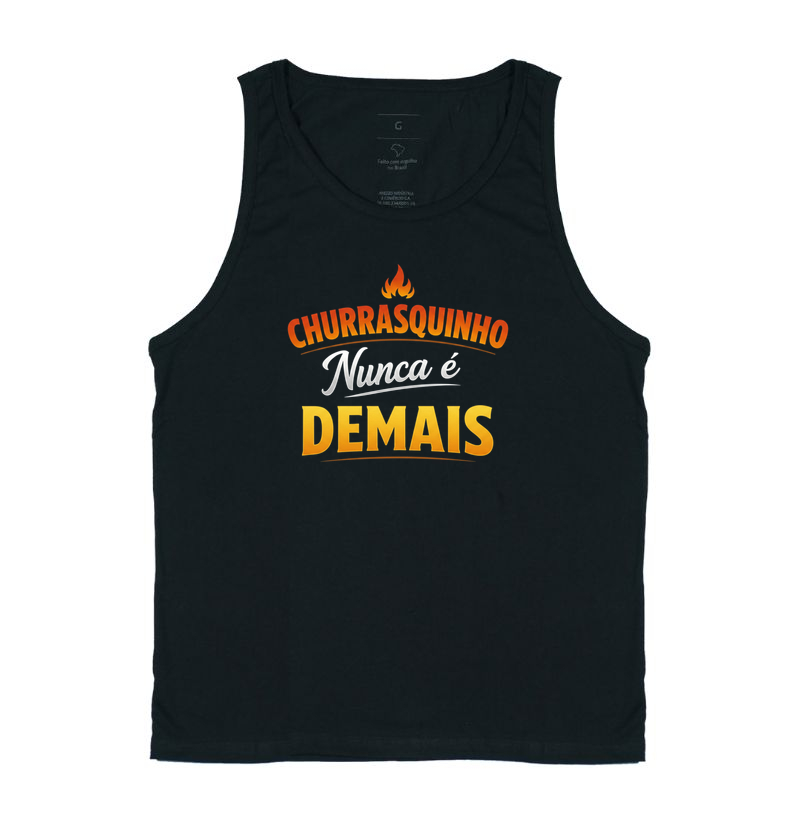 camiseta churrasquinho nunca é demais