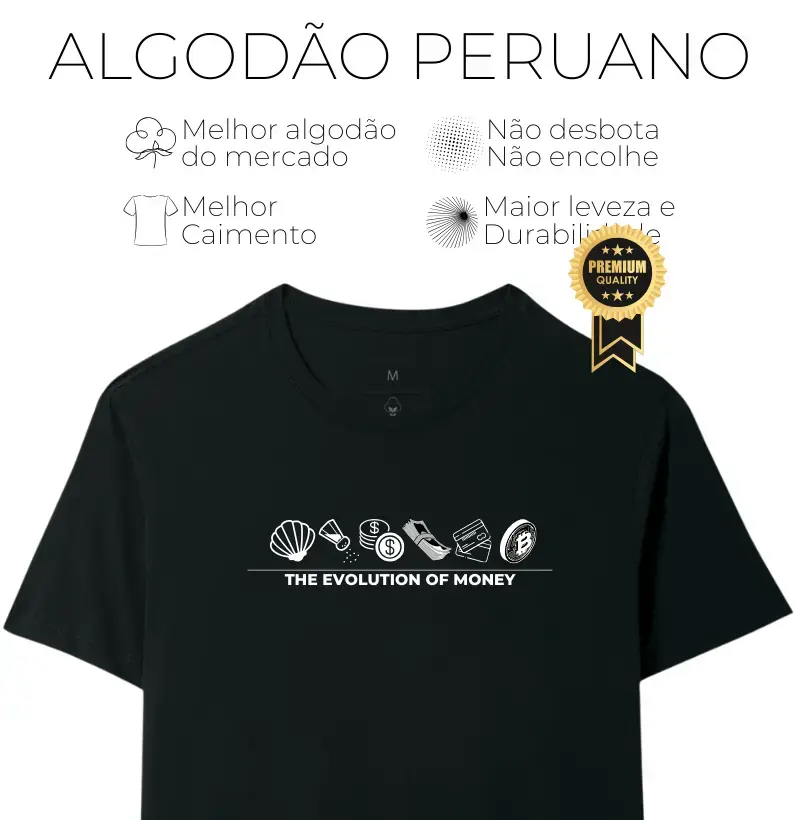 Camiseta The Evolution of Money - Algodão Peruano