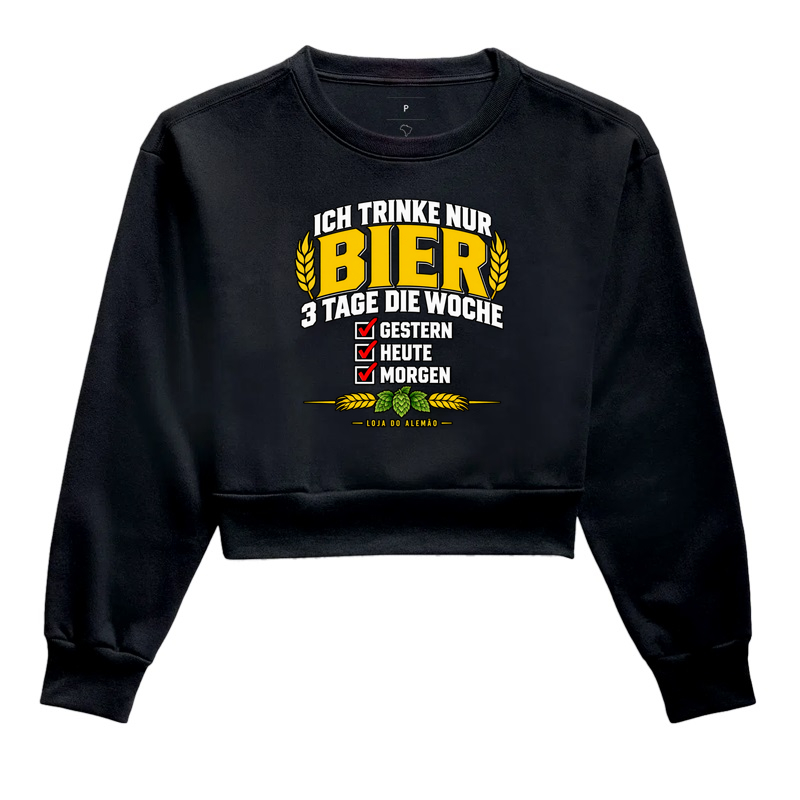 Ich Trinke Nur Bier - Cropped Moletom