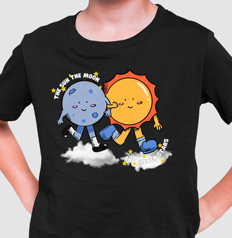 T-shirt infantil Sol e Lua