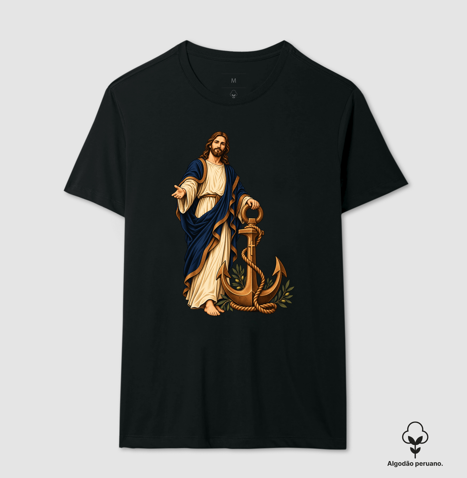 Âncora da Esperança - Cristo Vivo - Camiseta Algodão Peruano