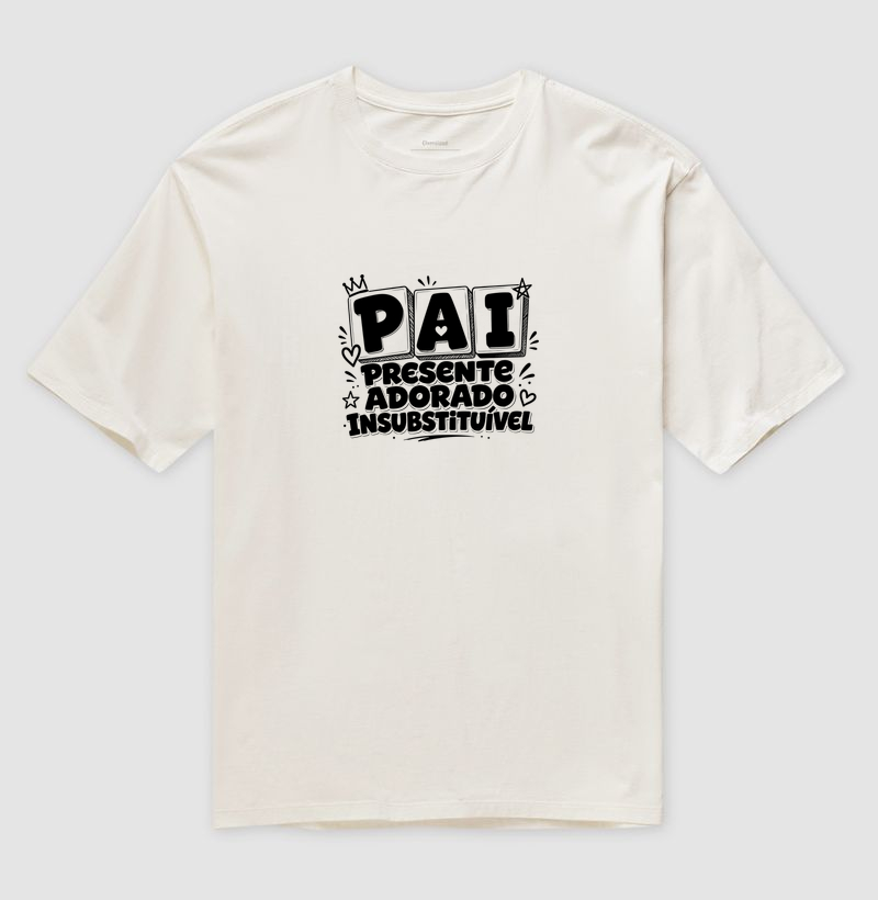 Camiseta Oversized "Cubos P&B" - Branca