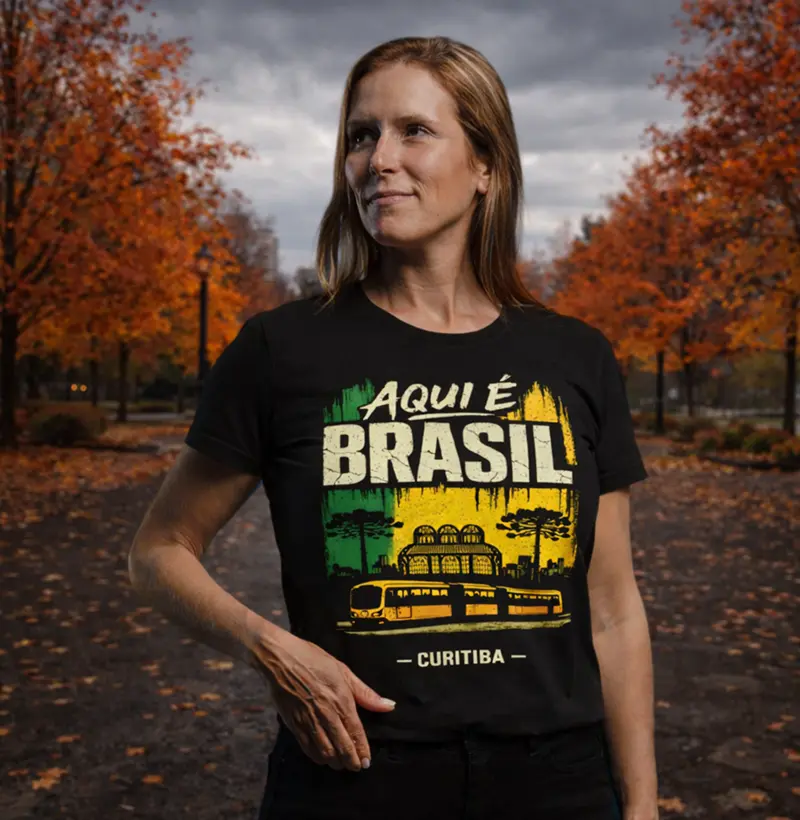 Camiseta Filhos da Patria Aqui e Brasil Curitiba
