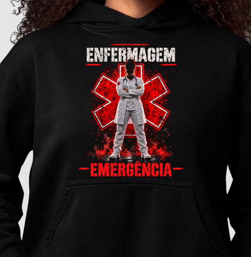 Enfermagem em Emergência - Mulher Clara - Hoodie Moletom