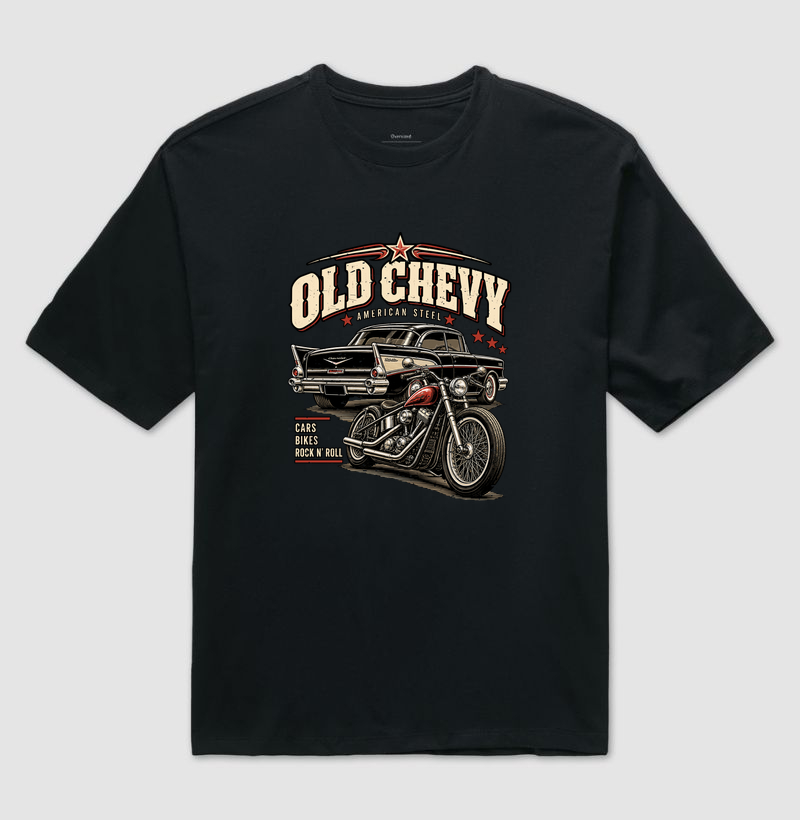 American Steel | Steel & Wheels - Old Chevy - Camiseta Oversized