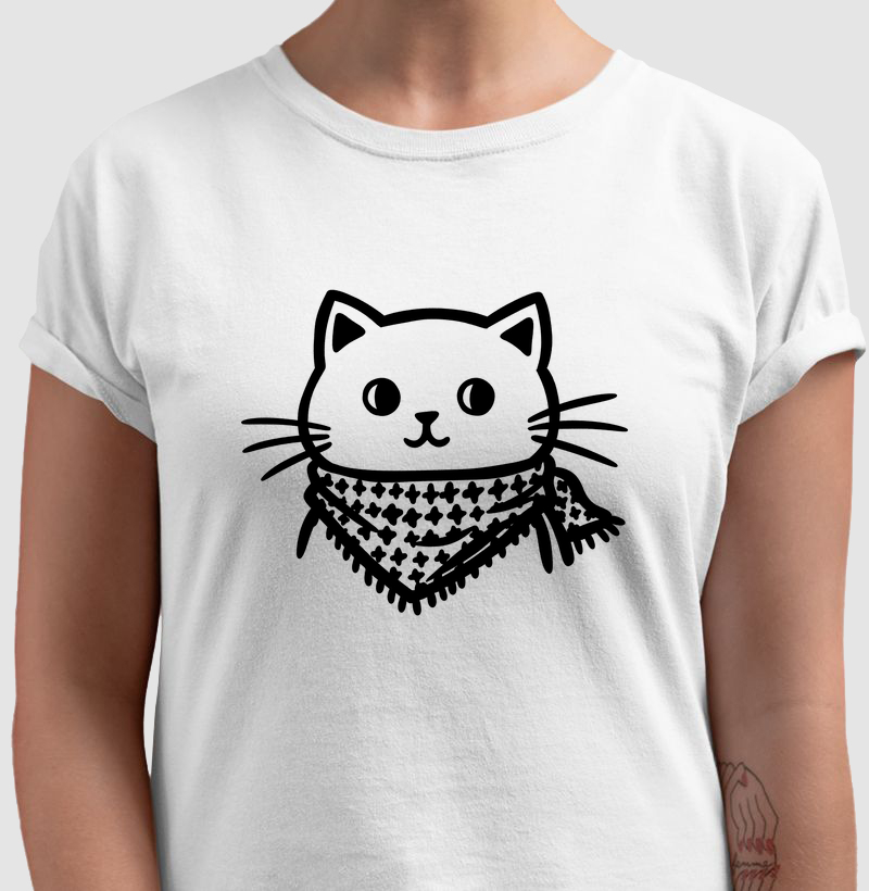 Gato com Lenço Palestino