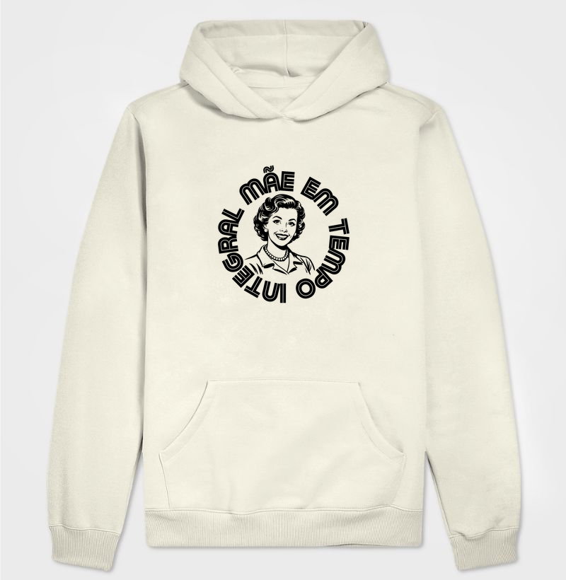 Hoodie moletom Mãe em tempo integral - Algodão Premium - Retro Style - Mãe 1