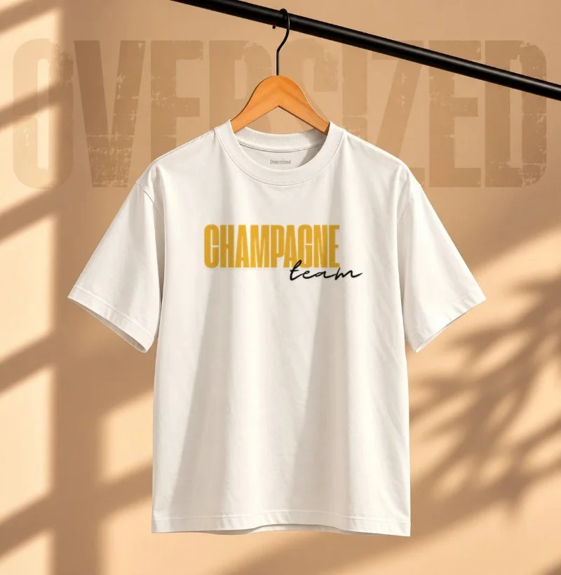 Camiseta Oversized Champagne Team - Camiseta Oversized