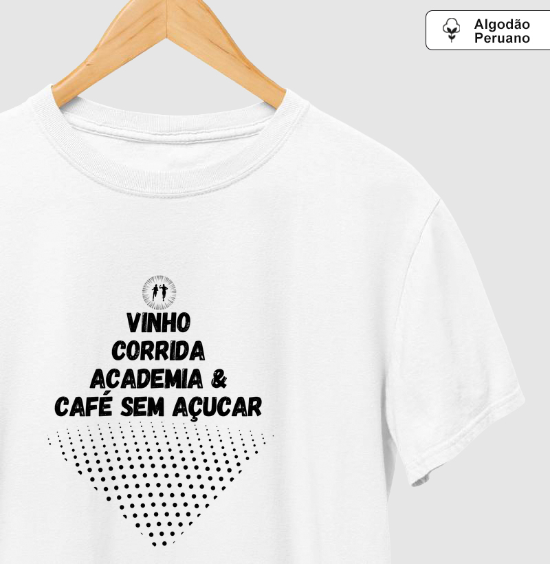 Vinho, corrida, academia - v1 - Camiseta Algodão Peruano