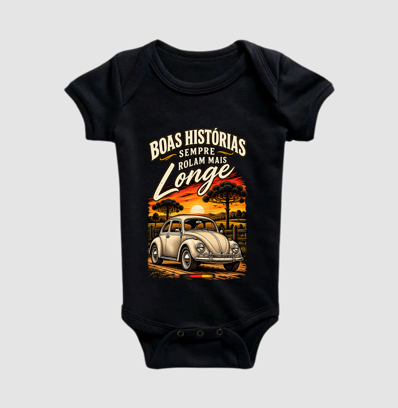 Boas histórias sempre rolam mais longe - Body Infantil