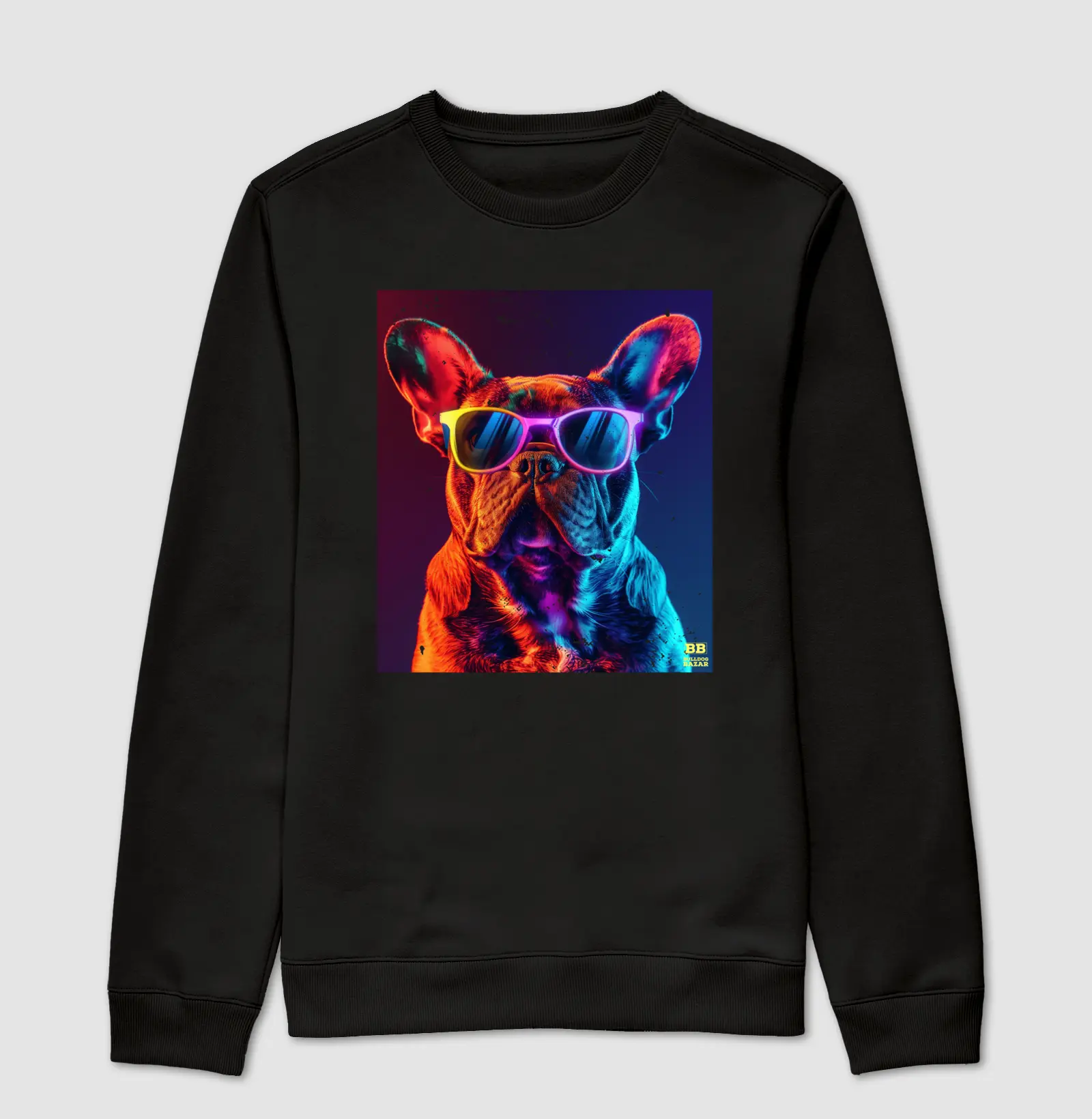 Suéter Bulldog Frances "Oculos Neon 2"