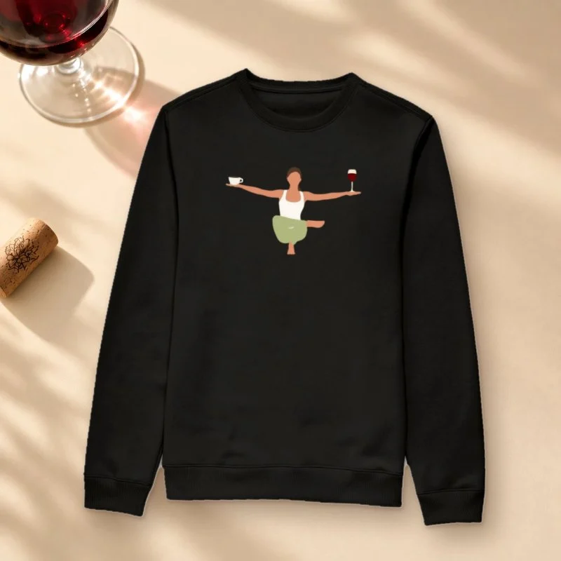 Camiseta Yoga x Café e Vinho - Suéter Moletom