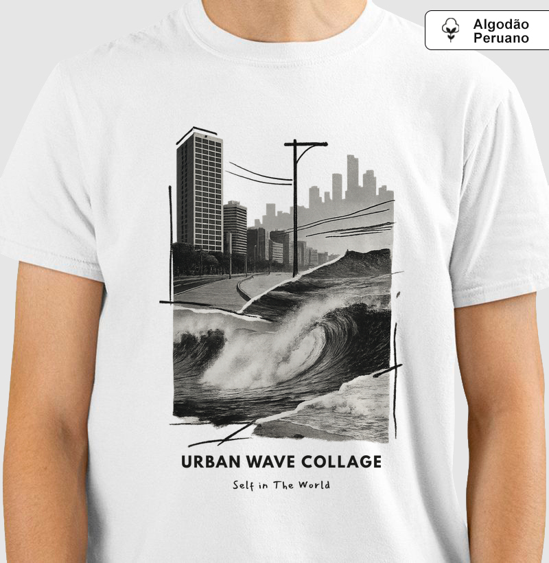 URBAN WAVE COLLAGE - Camiseta Algodão Peruano