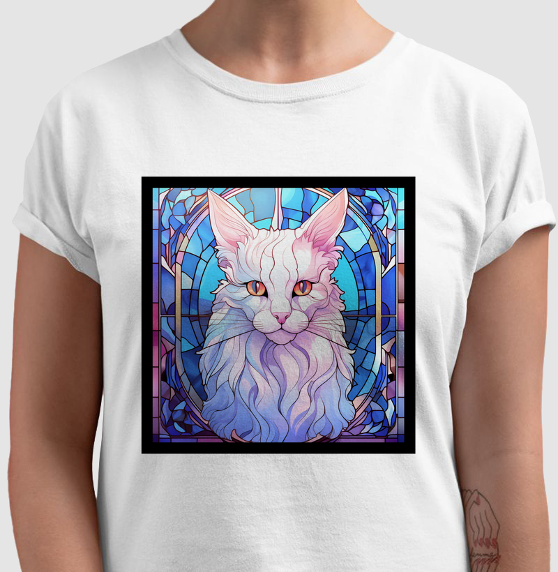 Vitral: Gato Angorá Turco