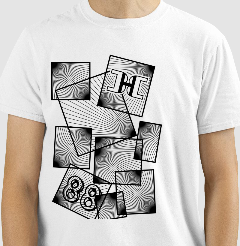 camiseta optical art black hunter