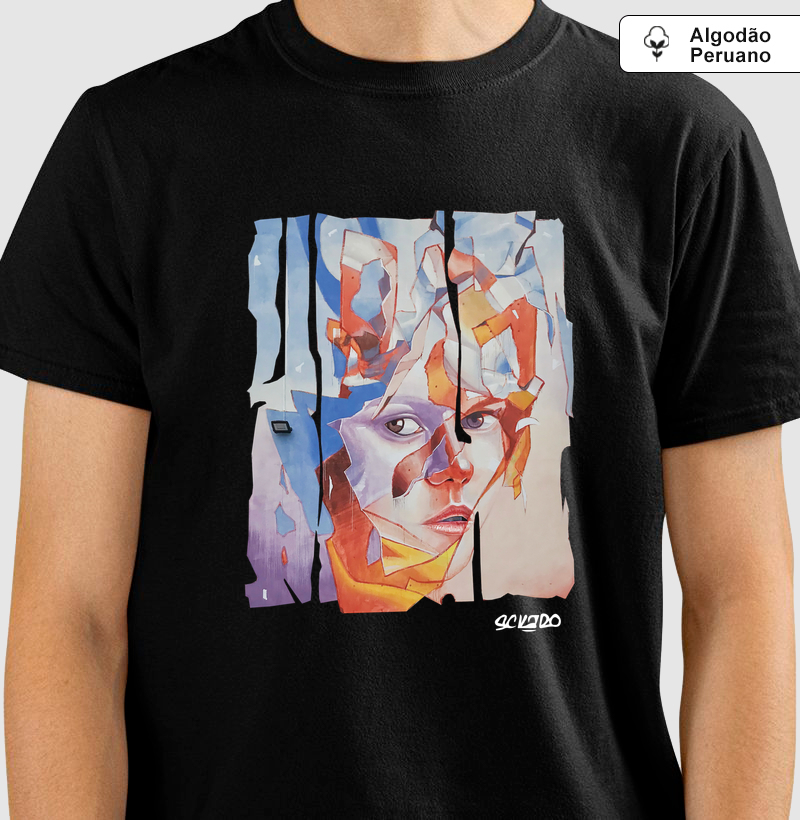 Sckado | Rosto Fragmentado — Camiseta Premium (Algodão Peruano)