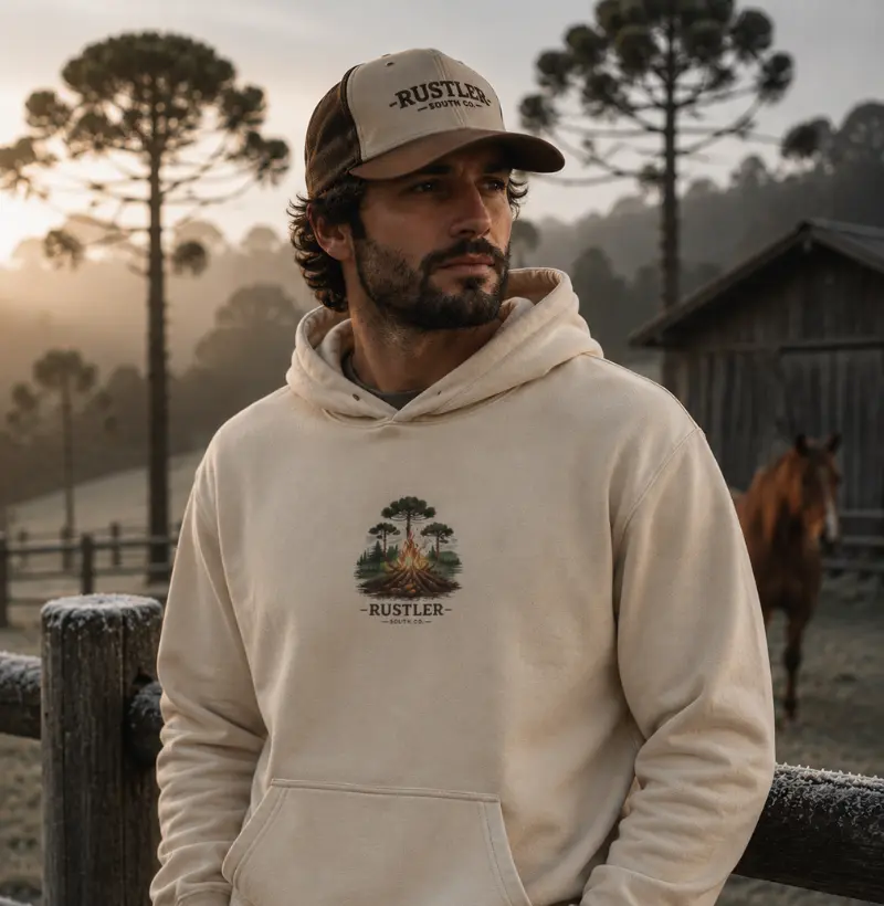 Moletom Unissex Sapecada de Pinhão Rustler South Co. Off White Premium