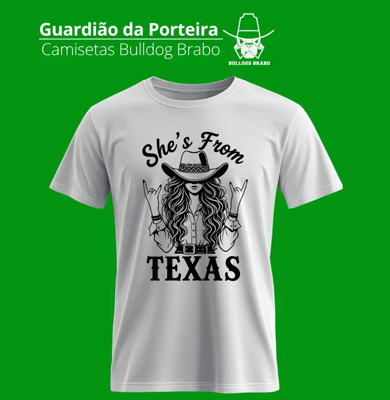 She's From Texas Bulldog Brabo - Camiseta