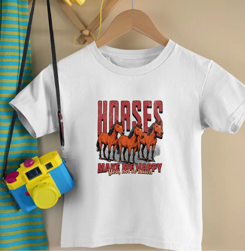 Horses make me happy - algodão 30.1