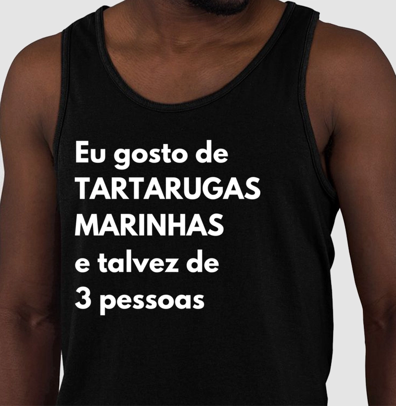 Eu gosto de tartarugas marinhas e talvez de 3 pessoas