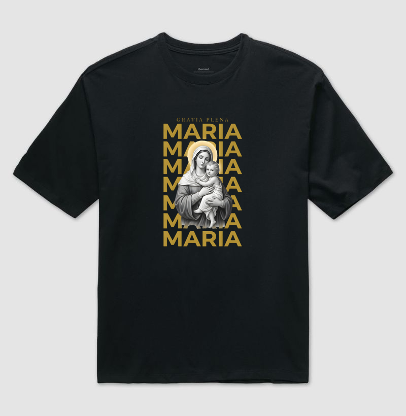 Camiseta Oversized Algodão Peruano Maria Gratia Plena