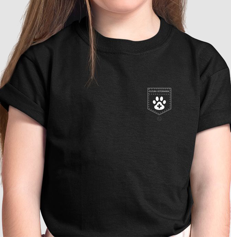 Camiseta Infantil Bolso Futura Veterinária