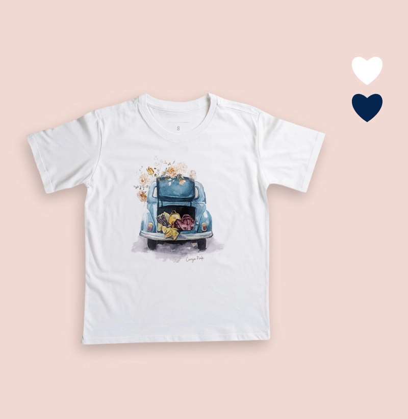 Camiseta Ilustrada Ilustrada Fusca Azul