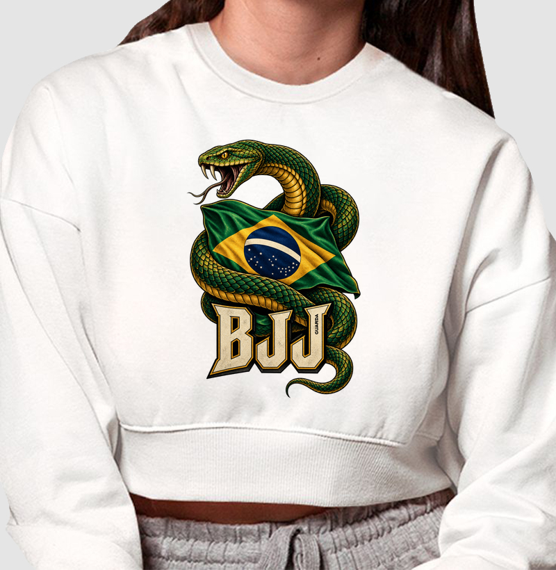 BJJ – Serpente Brasileira - Cropped Moletom