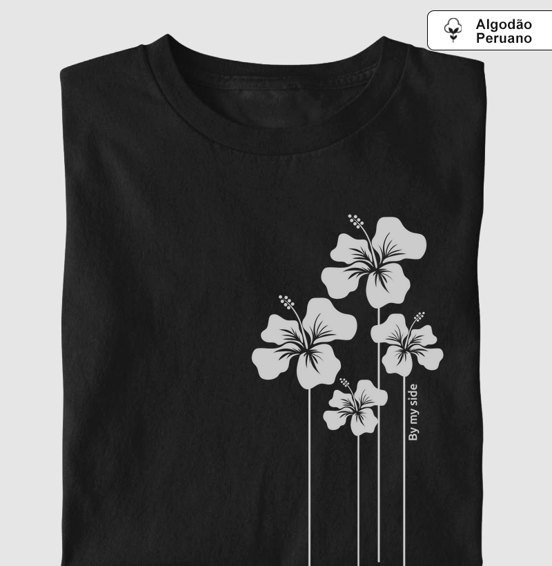 Hibiscos prata - Algodão Peruano