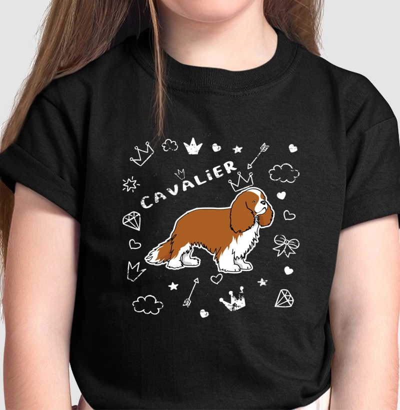 Camiseta Infantil Cavalier King Charles Spaniel Modelo 01