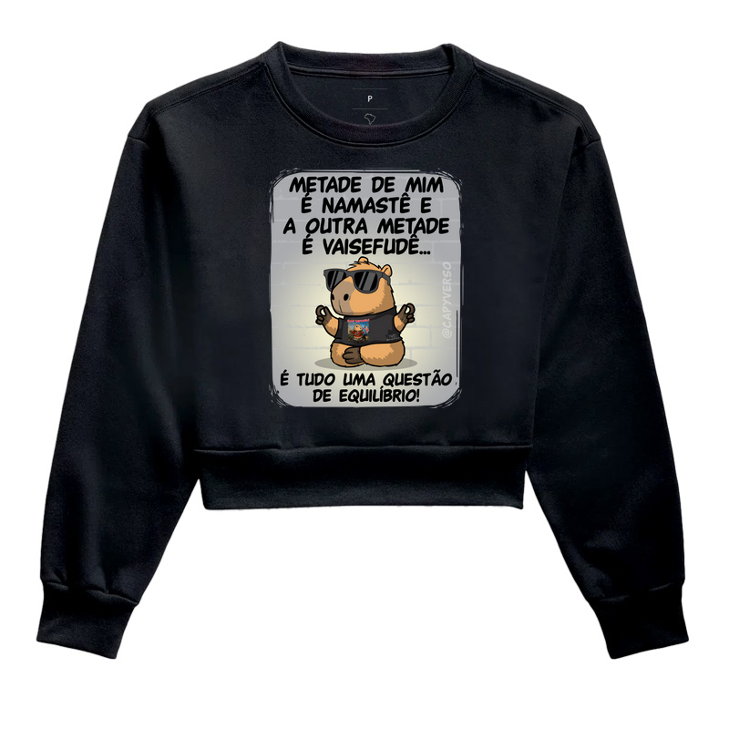 Camiseta Capivara Namastê - Cropped Moletom