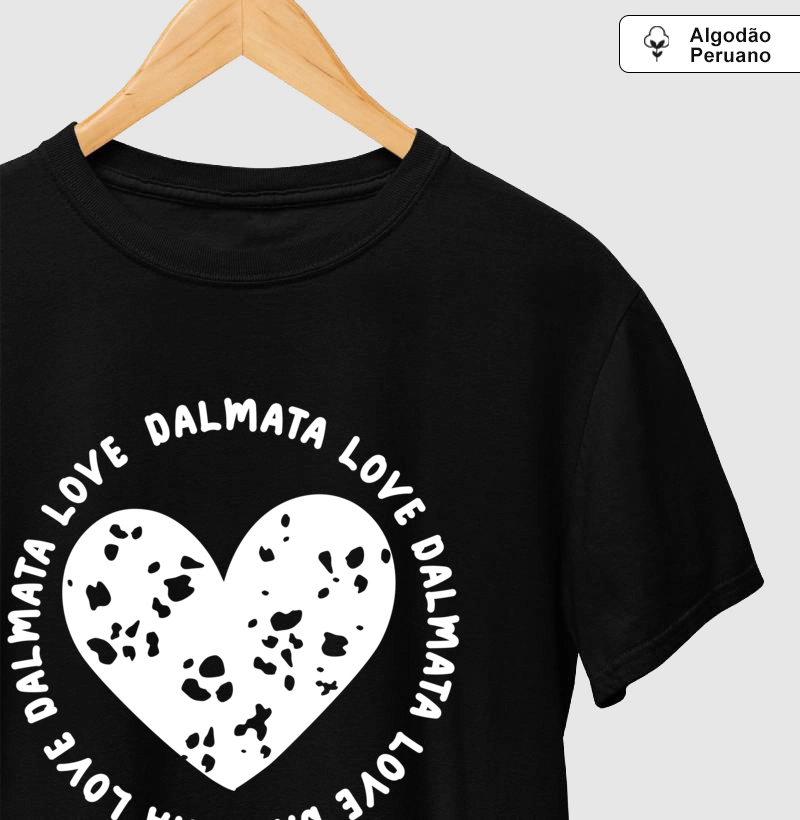 Camiseta Algodão Peruano Dalmata Coração