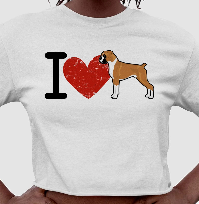 Camiseta Cropped Boxer I Love