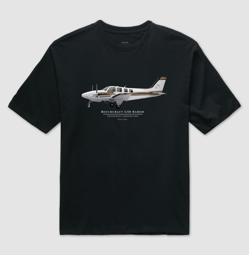 Beechcraft G58 Baron - PT-MIG | Profile - Camiseta Oversized