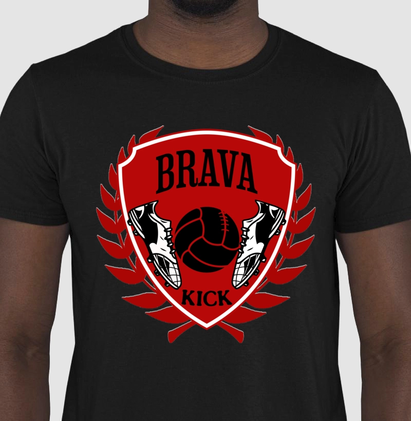 Camiseta Brasão Brava Kick Rubro Negro