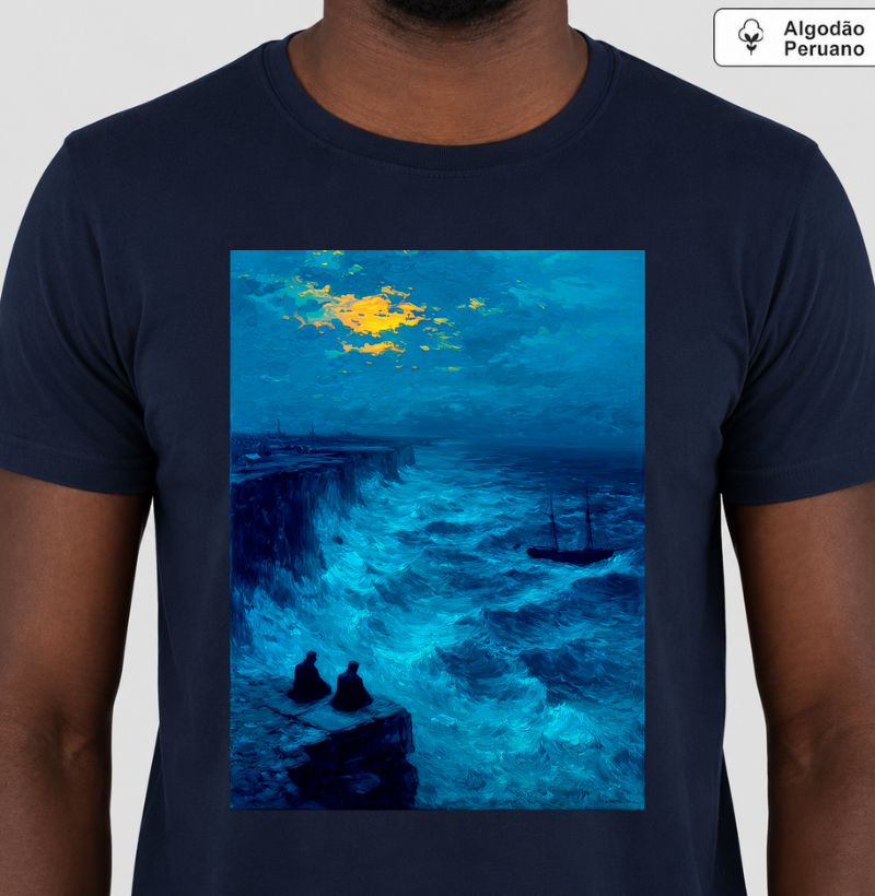Camiseta Surian Troff Art Concept "Oceano Noturno" Algodão Peruano 
