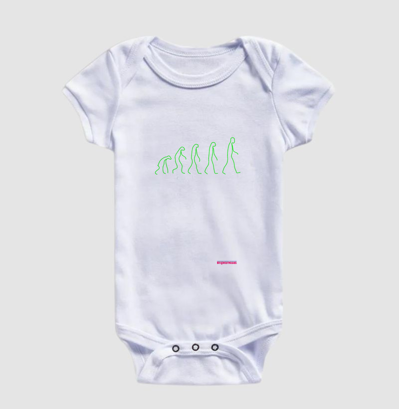Body Bebê Algodão Premium Estampa: Evolução 