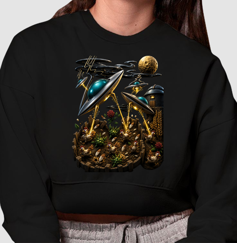 Cropped Moletom Atack Alien