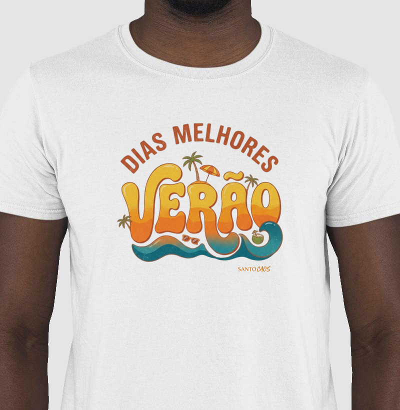 Camiseta Dias Melhores Verão - Estilo Retrô e Surf.