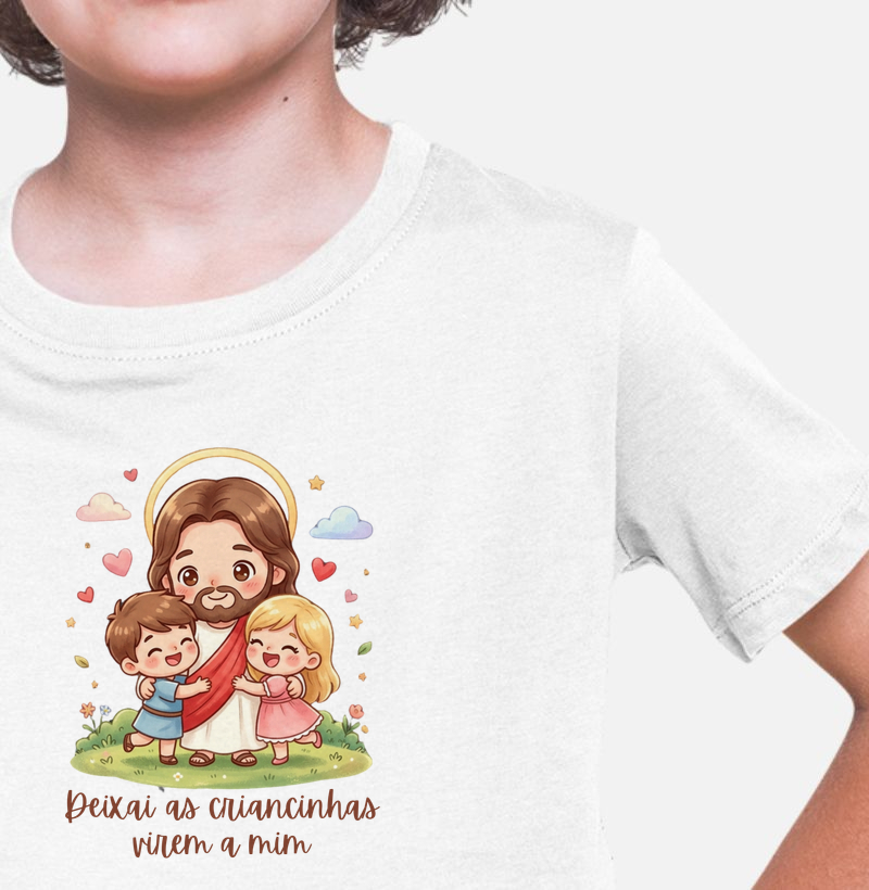 Camiseta Infantil Deixai as criancinhas virem a mim