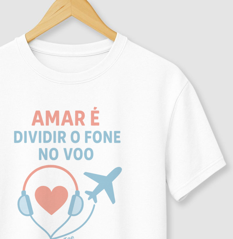 Amar é dividir o fone no voo
