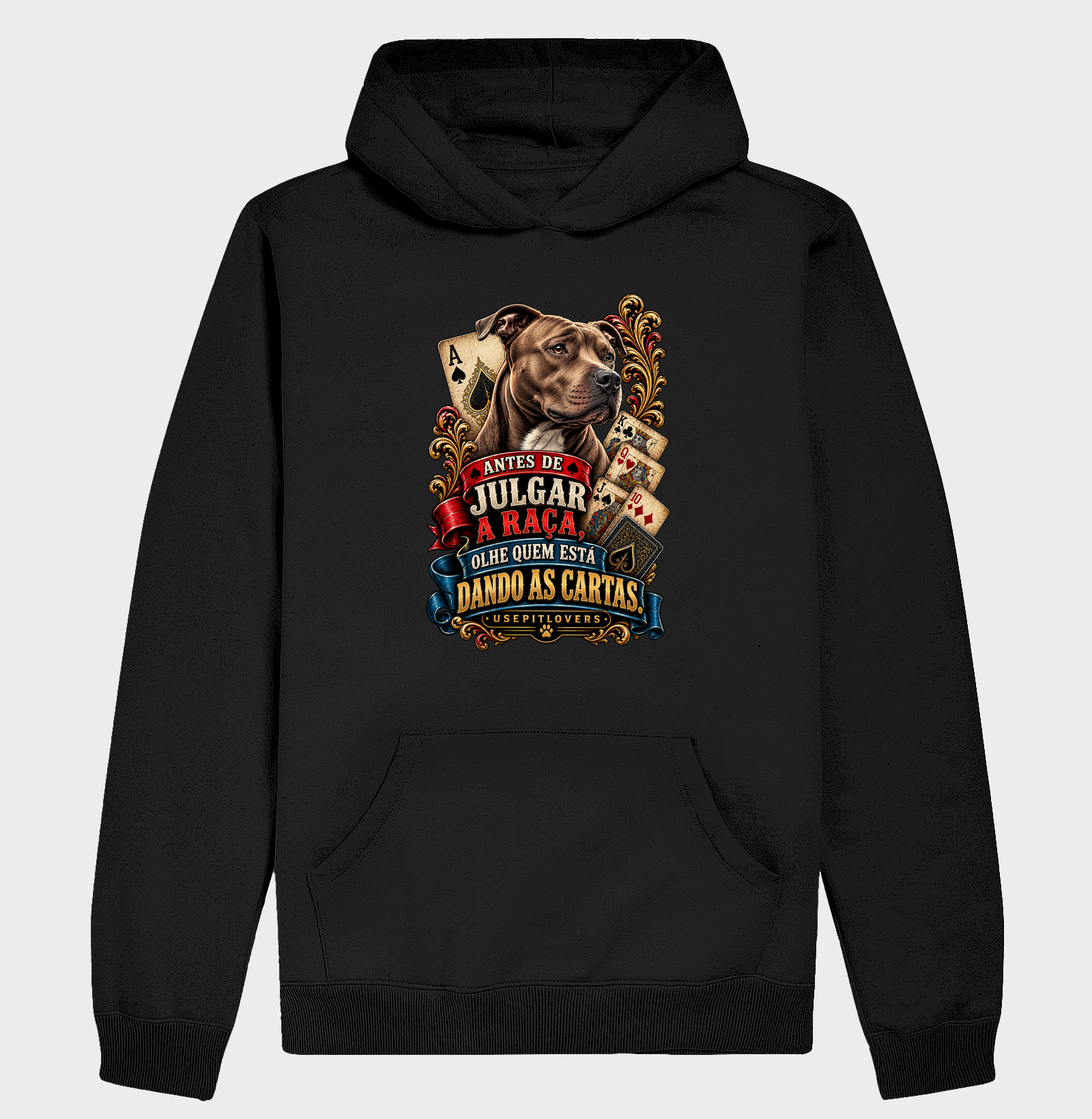 ANTES DE JULGAR A RAÇA, OLHE QUEM ESTÁ DANDO AS CARTAS. - Hoodie Moletom