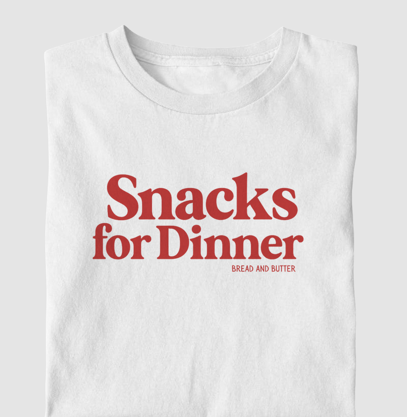 Camiseta Infantil Snacks for Dinner