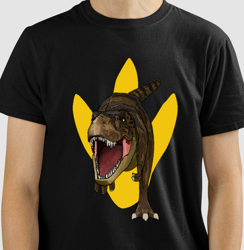 Camisa Algodão Estampada Dinossauro T-rex Premium Dinoloco