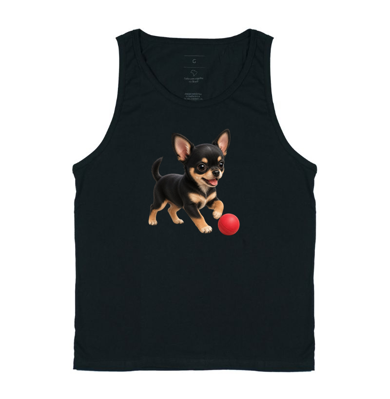 Chihuahua Preto - Desenho Animado - Regata