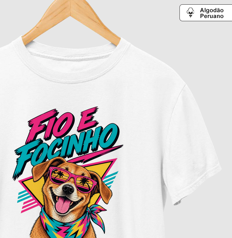 Fio & Focinho Pet Club | Anos 80 - Camiseta Algodão Peruano