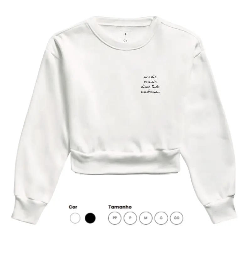 Paris - moletom cropped